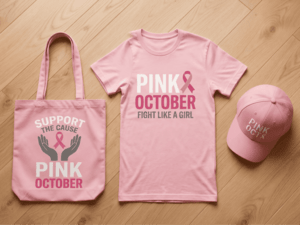 Skreddersy dine profilartikler til Rosa Oktober med egen logo