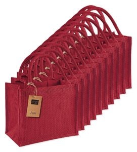 Pack of 25 Westford mill WM412 - Eco-Friendly Burlap Tote with Cotton Handles